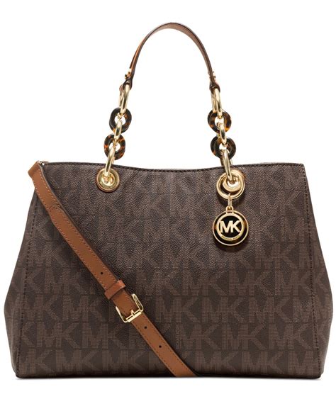 michael kors cynthia brown bag|Michael Kors cynthia medium satchel.